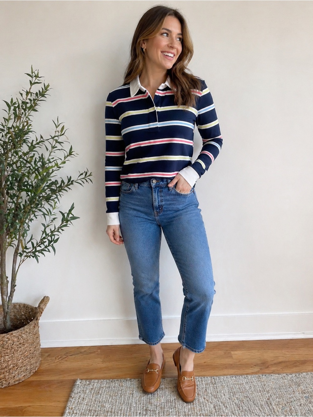 🆕 Vineyard Vines Heritage Striped Rugby Shirt Women's Small NWT Preppy Navy